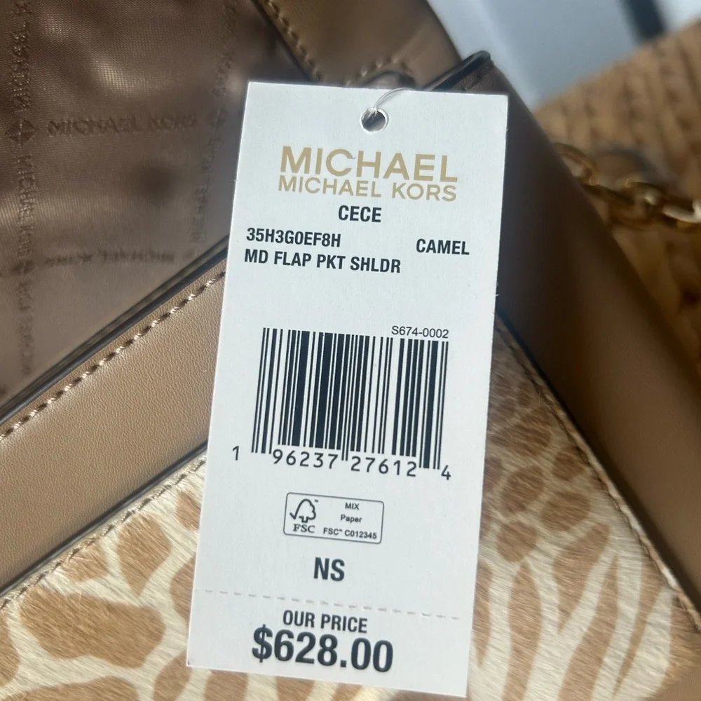 Studded Beige Leather Shoulder Bag - Picture 11 of 13